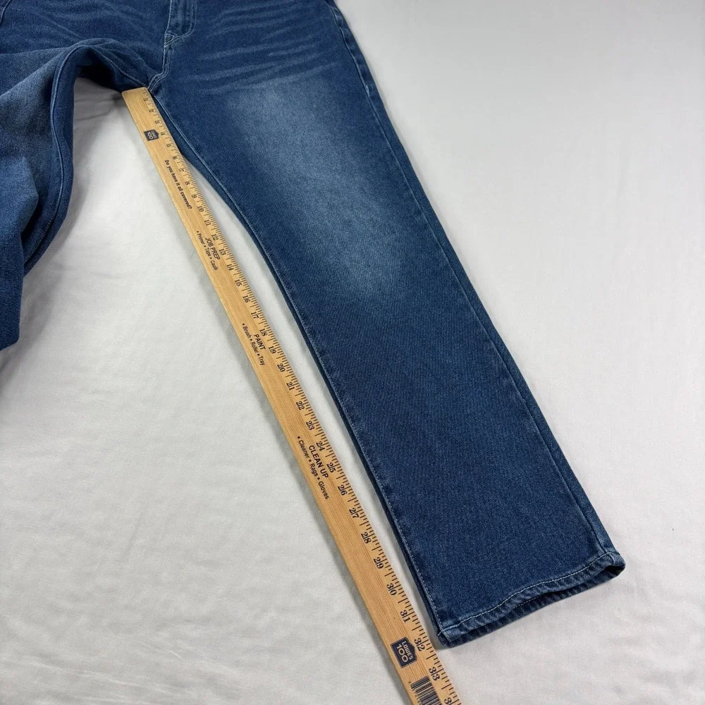 True Religion Jeans Mens 34x32 Blue Geno Relaxed Slim Flap Pockets Stretch Denim
